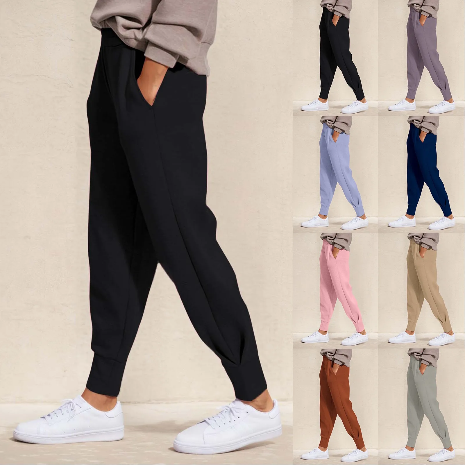 Pantalones de chándal holgados para mujer, ropa de lana para correr, gimnasio, deportes, primavera, otoño, invierno