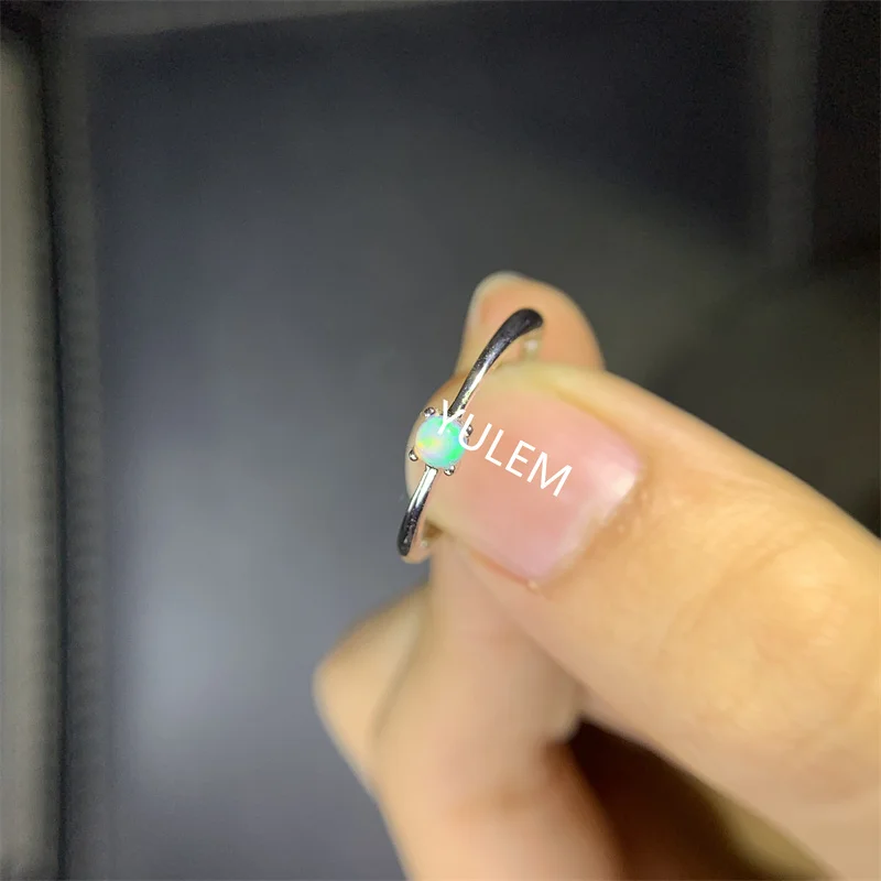 3mm Natural Opal with Silver 925 Simple Design for Lady  Womens Rings  Wedding Ring