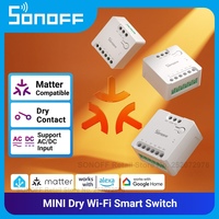 1-10PCS SONOFF MINI-D Dry Wi-Fi Matter Smart Switch Dry Contact Relay AC/DC Input for Garage Doors Boilers Low Power DC Motors