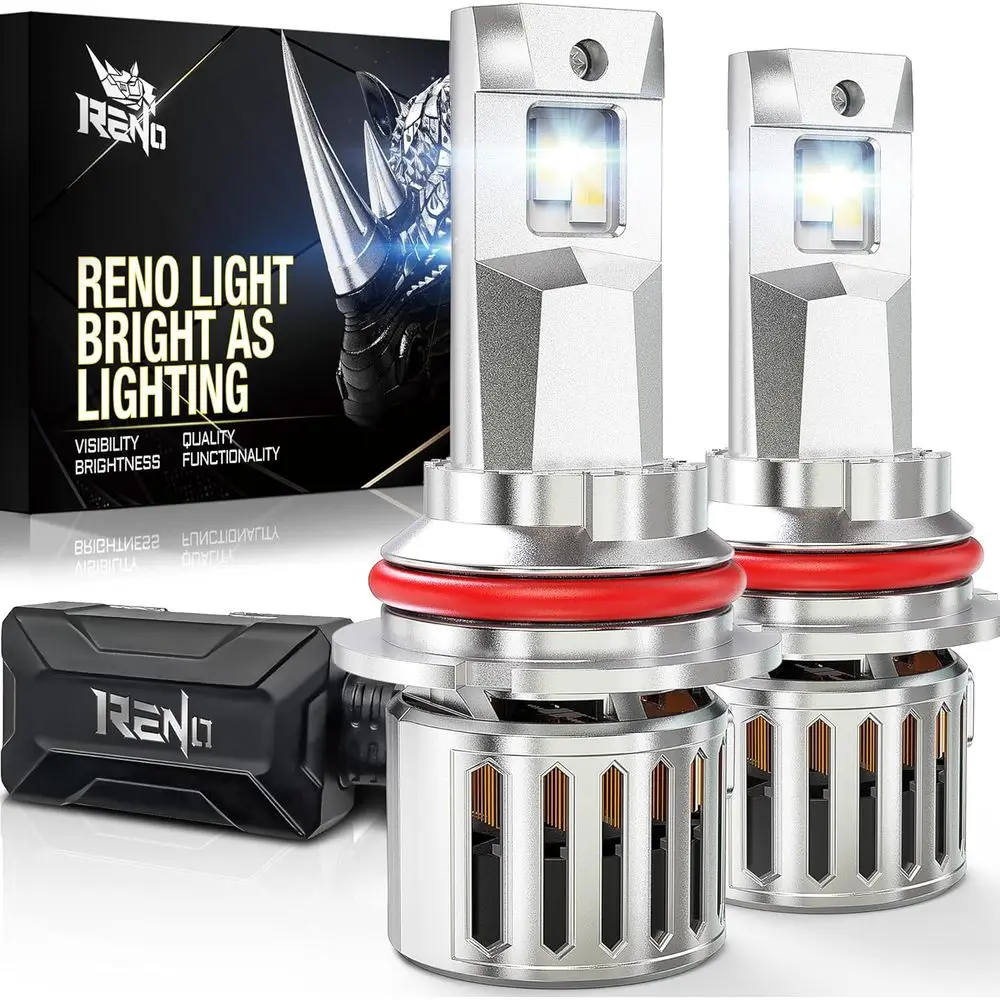 

Лампы 9007, белые лампы-фонари 9007 с охлаждением, реальный размер 1:1, CANbus, быстрая установка, Plug and Play, комплект из 2 шт.