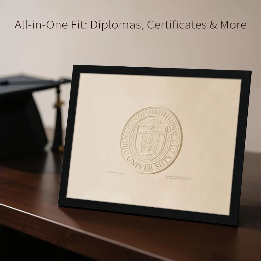 إطار صورة 8.5 × 11 أسود 12 حزمة 8.5 × 11 إطارات دبلوم إطار شهادة من الخشب غير اللامع لجوائز هدايا التخرج Lette #3