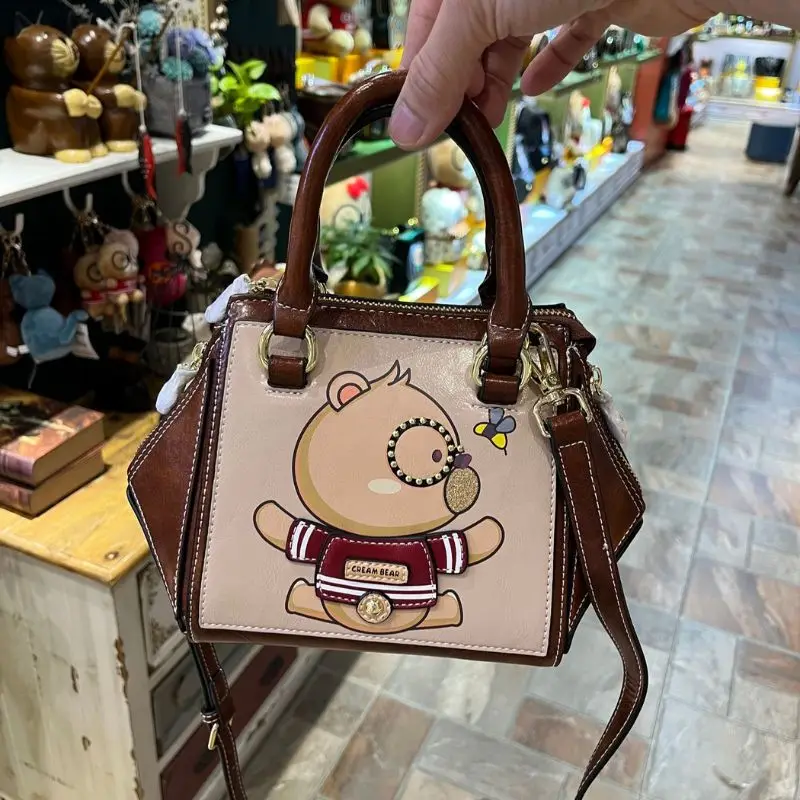 CREAM BEAR High Quality Fashion Brand Women Bag Small Handbags for Women Luxury Designer Ladies Pu Leather Shoulder Hand Bags