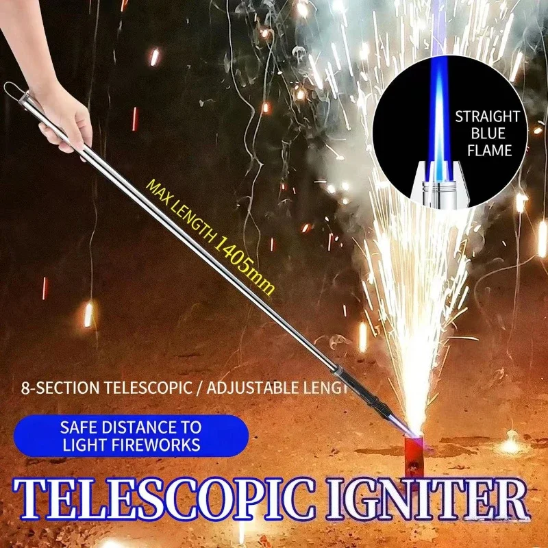 BBQ Barbecue Candle Lengthening Powerful Metal Gas Lighter Windproof Turbo Kitchen Torch Cigar Smoking Accessories Flashlight
