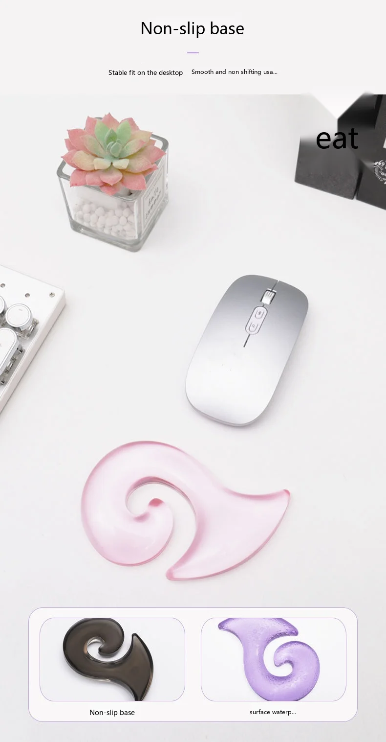 Kristall-Silikon-Handgelenkauflage Mauspad 6 Farben Büro Gaming Rutschfeste Schreibtischunterlage Sommer-Kühlunterstützung – Detail 5