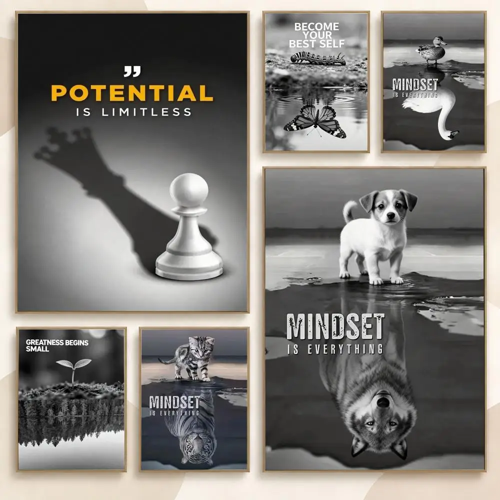 Inspirational Quotes Positive Mindset Bold Typography Poster Contemporary Wall Art Print for Bedroom & Living Room, Unframed