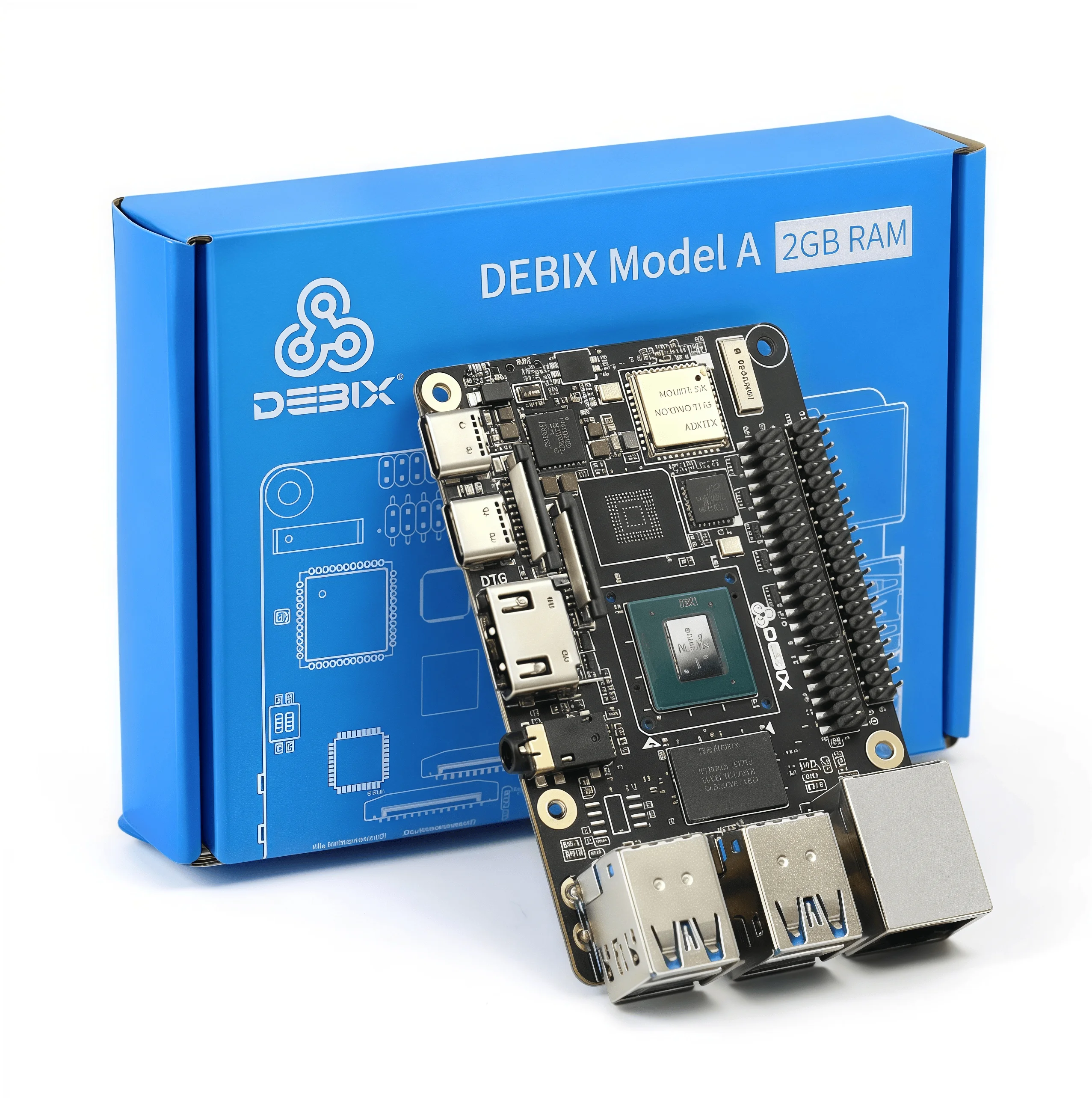 DEBIX Model لوحة تطوير رباعية النواة للكمبيوتر أحادية اللوحة متوافقة مع Raspberry Pi