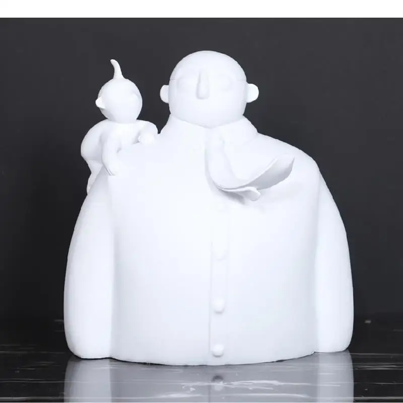 

Modern Resin White Obesity Tie Figure Man In Suit Living Room Ornament Figure Statue Desk Decoration Crafts Home Decorations