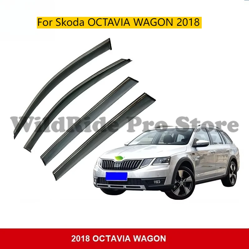 

Car Door Window Visor Rain Deflector Door Visor Wind Guards Vent Visor for Skoda OCTAVIA WAGON 2018
