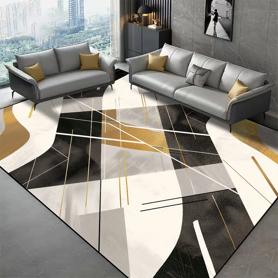 Modern Simple Living Room Rugs Non-slip Household Mat Washable Bedroom Decor Bedside Carpet Large Size Floor Mats 160x200cm image 3