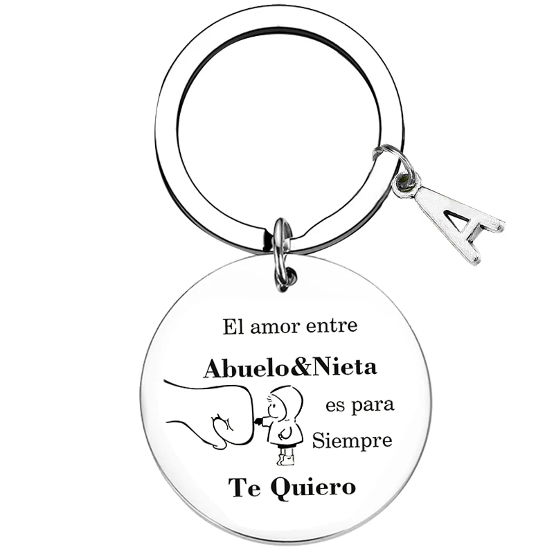 Spanish Granddaughter Grandpa Gifts Keychain Chritmas Father's Day Gift Key Chains for Grandfather