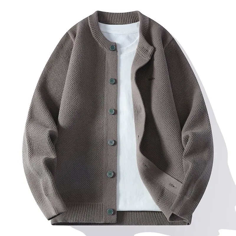 

Мужской свободный вязаный кардиган на весну-осень: повседневный, удобный, модный свитер-жакет для мужчин