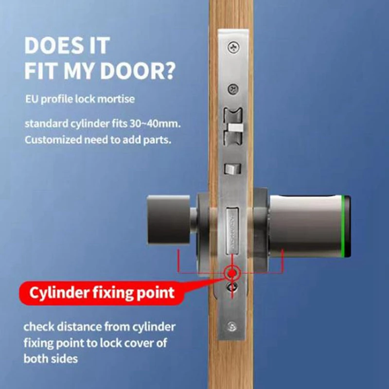 Best-Intelligent Lock Cylinder Tong Tong APP Card Anti-Theft Gate Fingerprint Lock Replacement Lock Cylinder