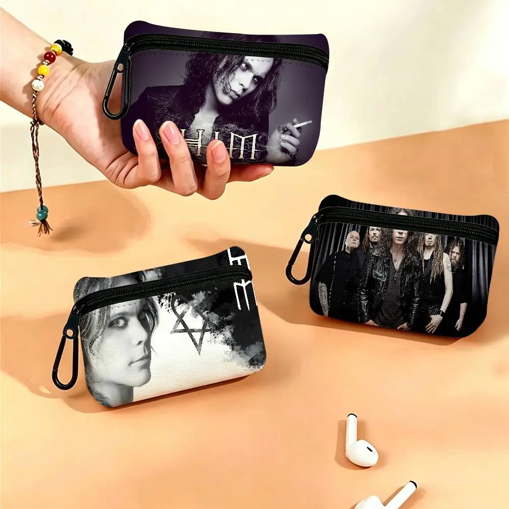Black Metal Band His Infernal Majesty Oxford Cloth Zipper Coin Purse Portable Hanging Key Pouch Organizer For Travel Cosmetic