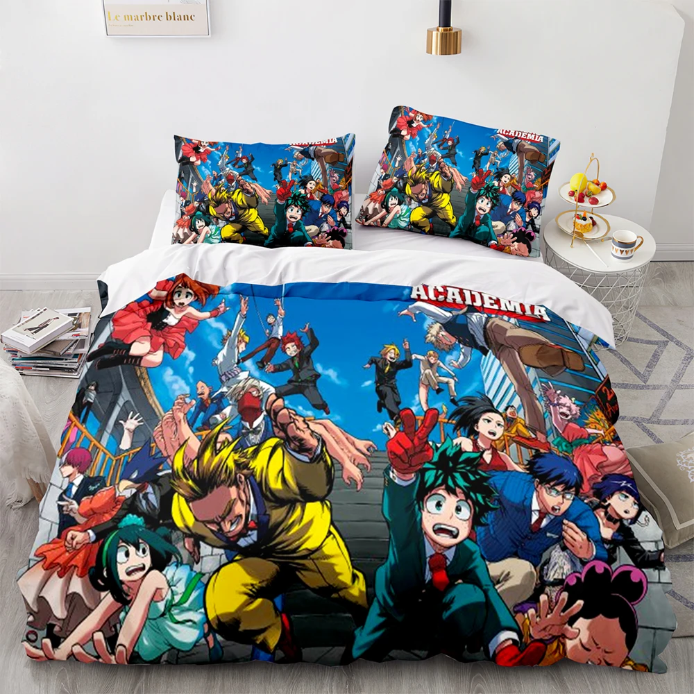 3D Print Bedding Gift Anime My Hero Academia Bedding Set Single Twin Full Queen King Size Bed Set Adult Kid Bedroom Home Textile