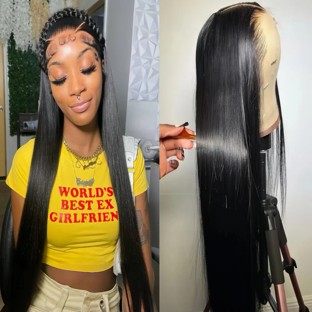 200% Density Bone Straight 360 Invisi Strap Human Hair Wigs Brazilian 13x4 13x6 HD Transparent Lace Frontal Wigs For Black Women