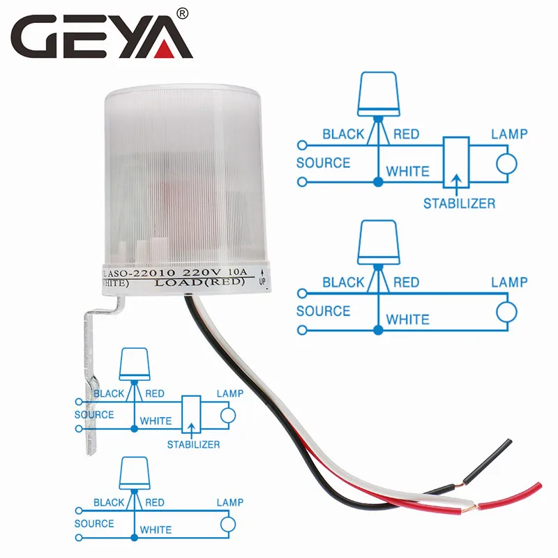 GEYA Photo Sensor Light Sensor Operated Auto Photocell Street Photoelectric Light Control Switch Max 30A