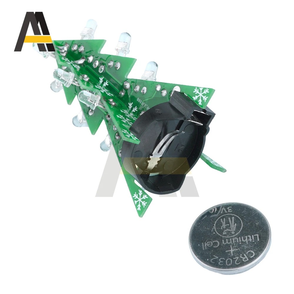 DIY Choinka 3D Color Flash Kit Praktyka lutowania Elektroniczny zestaw montażowy LED PCB