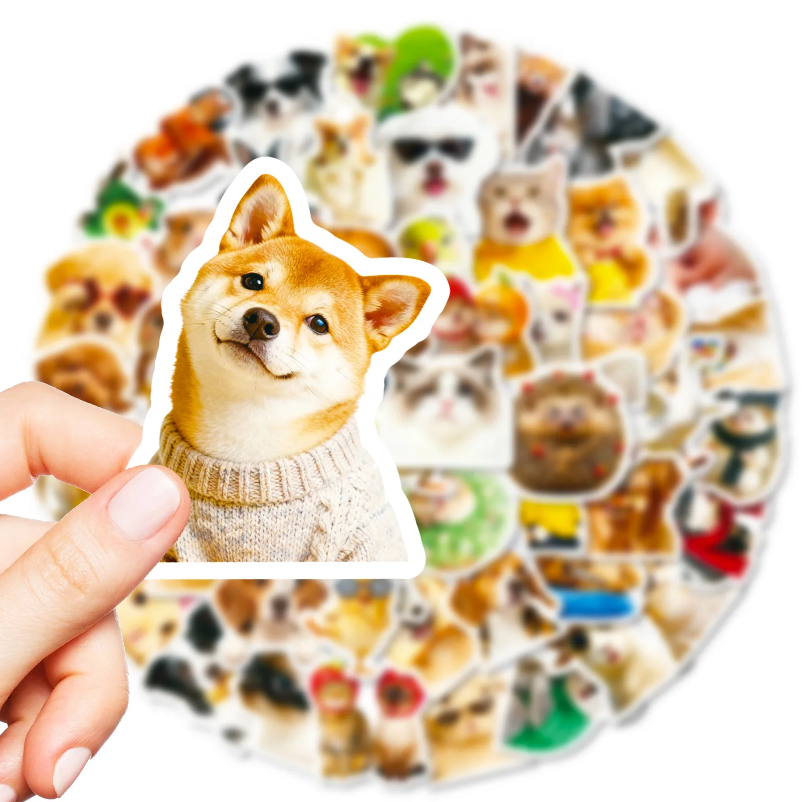 10/56PCS Nette Tier Cartoon Aufkleber Kawaii Hund Katze Graffiti Dekoration DIY Spielzeug Kühlschrank Laptop Gitarre Auto fahrrad Skateboard Aufkleber