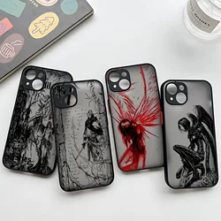 Matte Transparent Cover Punk Cool Angel Death Demon Phone Case For Xiaomi Redmi Note 13 12 11 10 10C 10X 9 9A 9T 9C Pro Plus 5G