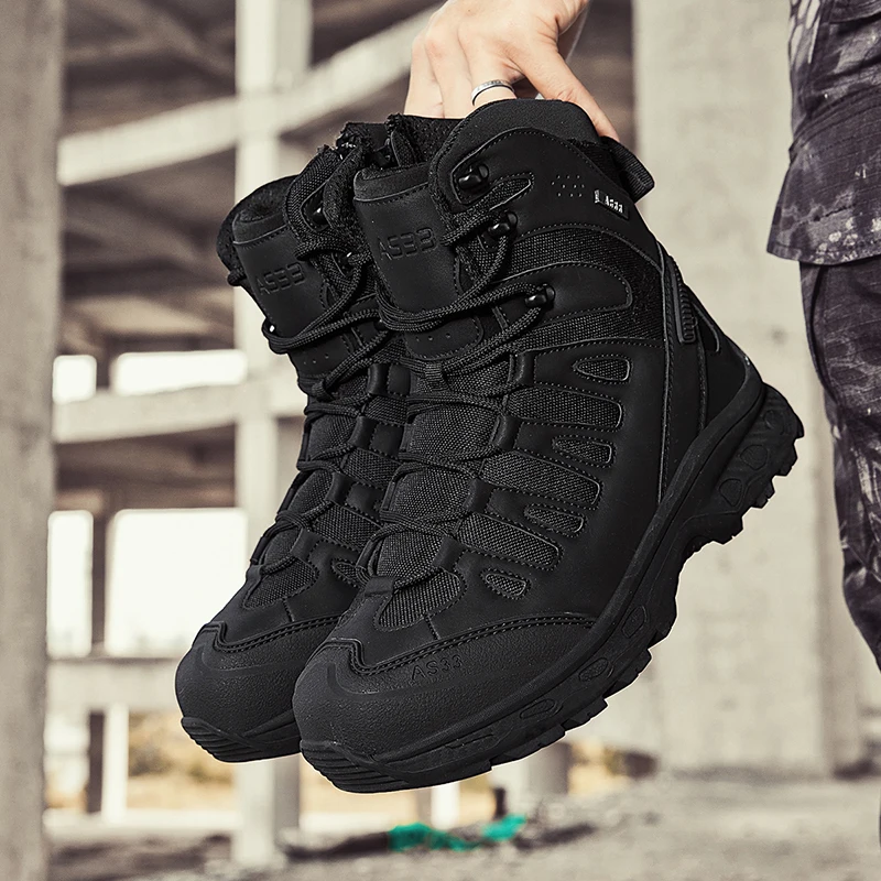 Men Tactical Boots Lace Up Brand Ankle Hiking Shoes Desert Work Boot Waterproof Size Plus Unisex Climbing Shoes Zapatos Hombre image 3