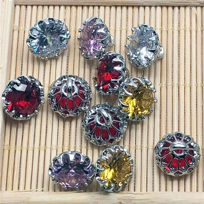 5pcs/lot Rhinestone crystal buttons Cubic zirconia button for coat Decorative CZ sewing buttons for cashmere Knit cardigan