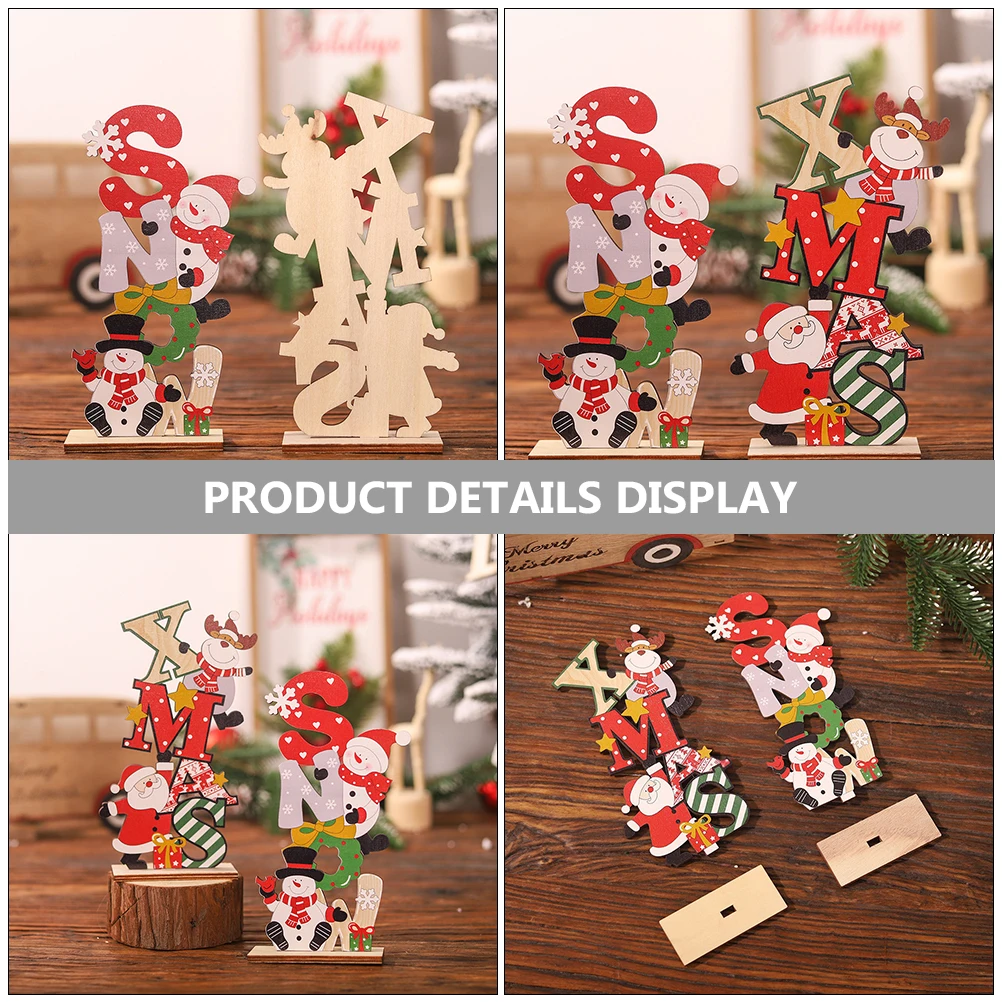 2 Pcs naments Christmas Table Signs Desktop Signs Xmas Desktop Xmas Accessories Home Garden