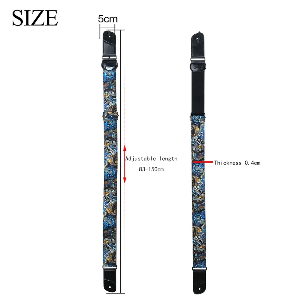 Electric Guitar Strap Embroidered Guitar Strap Guitar Strap Insertable Plectrum Guitar Straps Stringed Instruments Accessories