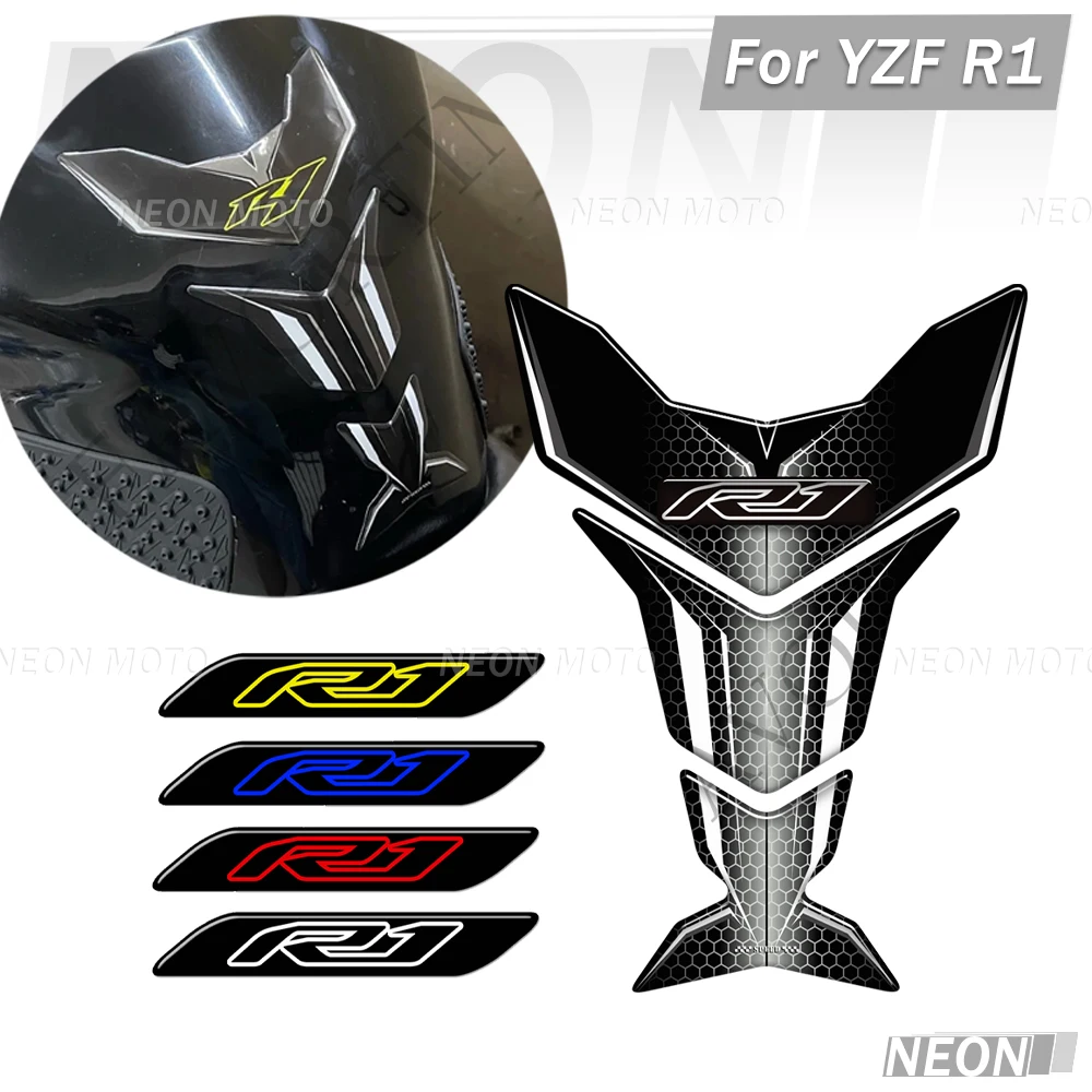 

YZFR1 Motorcycle 3D Fuel Tank Pad Sticker Set Gas Oil Protection Decals Waterproof For YAMAHA YZF R1 R 1000 YZF-R1