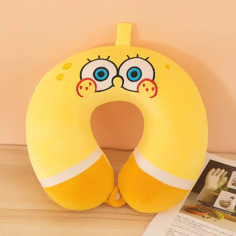 SpongeBob Patrick Star U Shape Pillow Cartoon Anime Neck Support Headrest Car Air Flight Office Pillows Soft Memory Foam Cushion