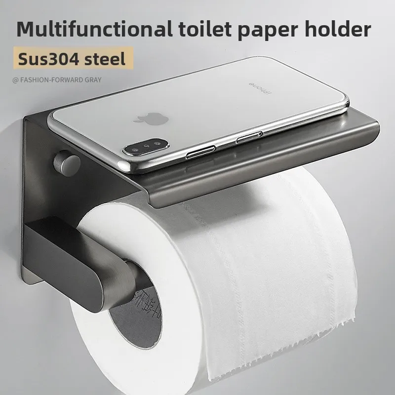 

Paper Towel Holder No Punching 304 Stainless Steel Bathroom Roll Holder Wall-mounted Hand Wiping Carton
