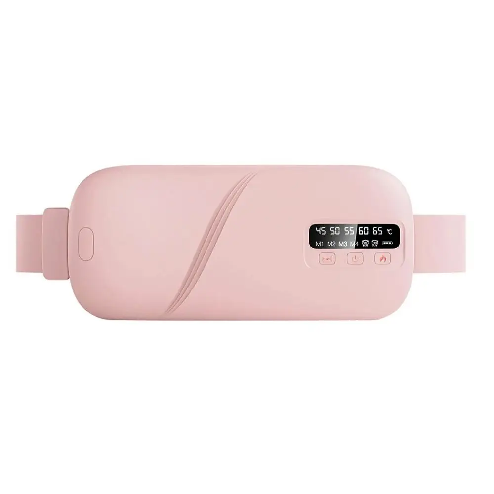 

New ABS Uterus Warmer Pink Women Period Menstrual Relief Pain Uterus Warm Belt Vibration Waist Belly Electric Heating Pad