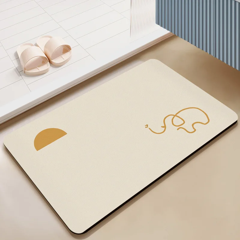 Cartoon Stick Figure Diatom Mud Bathroom Mat Simple Quick-Drying Non-Slip Absorbent Pads High-End Rectangular Soft Foot Pad