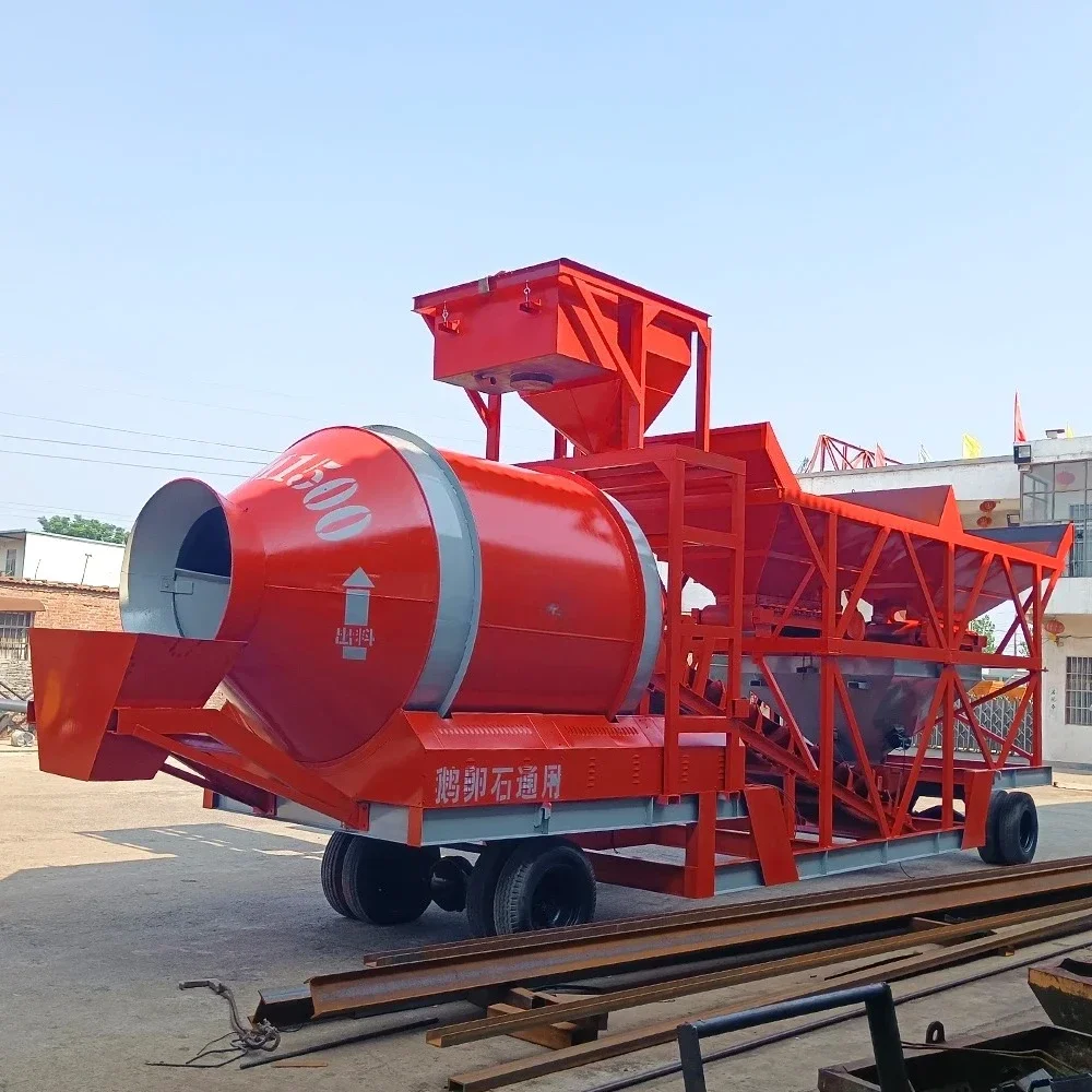 Customized Mobile Drum Concrete Batching Plant Portable Concrete Plant Mobile Concrete Plant