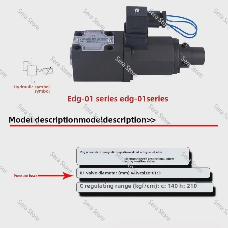 EDG-01-C/H Electromagnetic Single/double Proportional Valve Pressure Valve Pressure Head Proportional Valve 250 Kgf/cm2 L/min