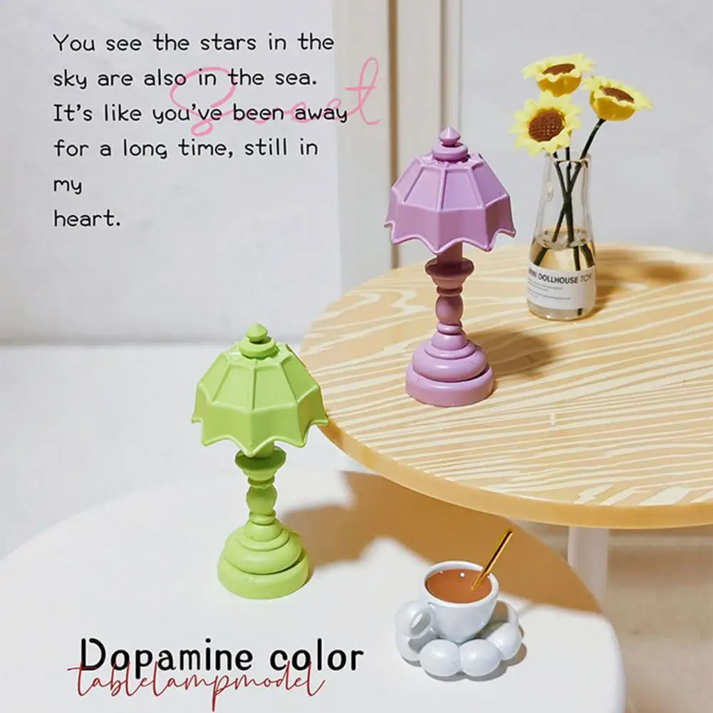 Mini Table Lamp Mini Desk Lamp Miniature Dollhouse Desk Lamp Candlestick Set for Retro Decor Tiny Table Candle Holder for Doll