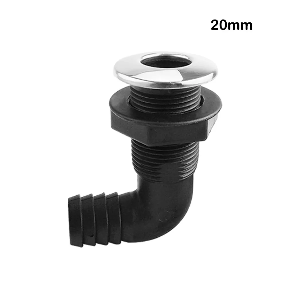 

20-25mm 90 Degree Plastic Thru Hull Fitting 3/4 1 Inch Hose Connector Bilge Pump Drain Pipe Marine Boat Yacht Accessories