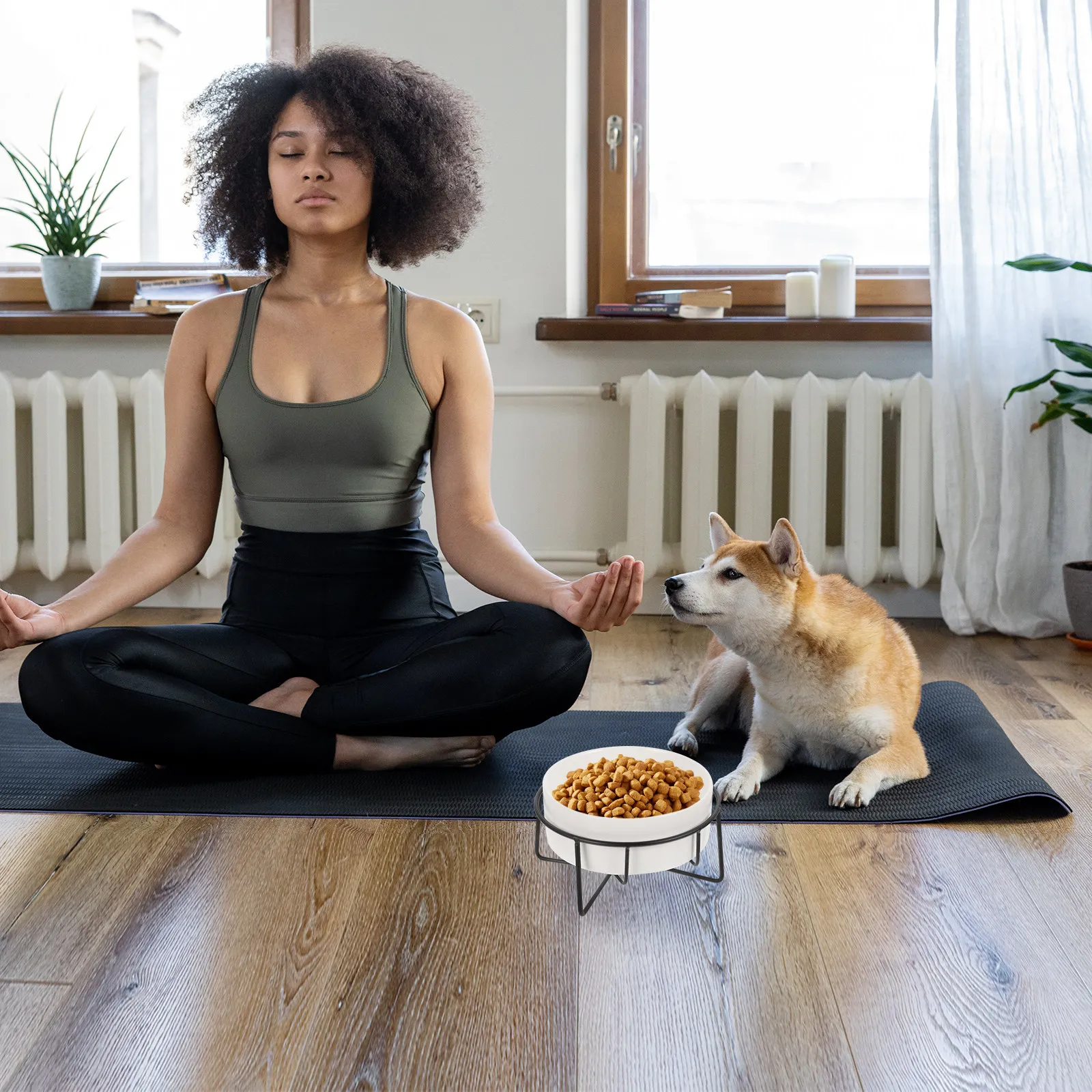 

Набор из 2-х приподнятых мисок для кормления кошек: металлическая подставка, нескользящее основание, легко моющаяся поверхность, большая емкость 400 мл, для кошек, котят и щенков