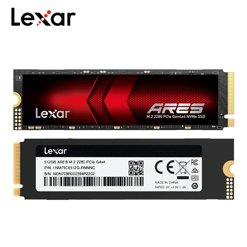 Original Lexar ARES PCIe Gen 4x4 M2 SSD 2TB Internal Solid State Drive NVMe M.2 2280 Hard Disk 1TB Storage Disk For PS5/PC