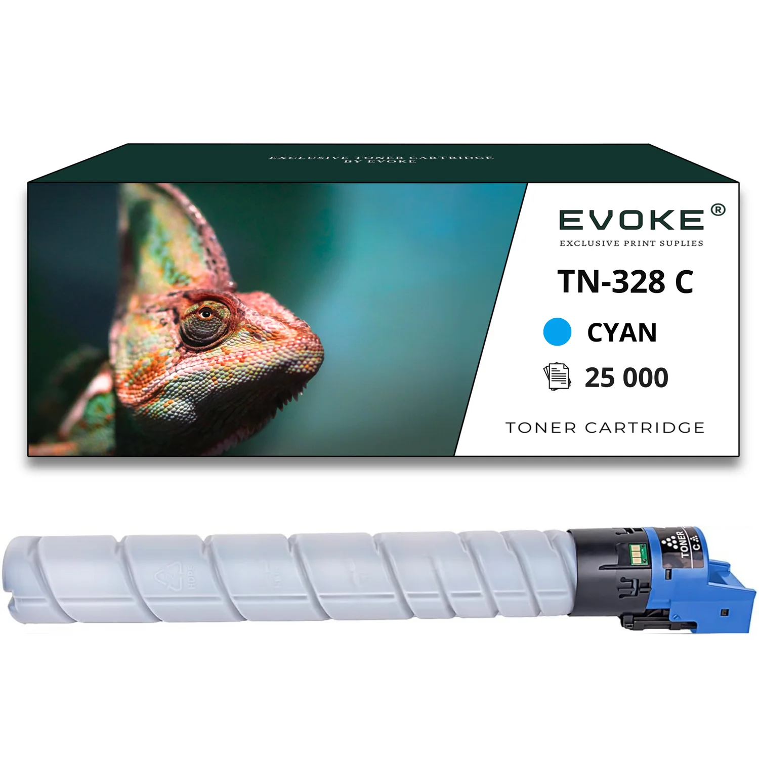 Evoke Compatibele Toner voor Konica Minolta Tn-328C Tn328C Tn-328 Tn328 Cyaan 25000 Pagina's Minolta Bizhub C250I C300I C360I