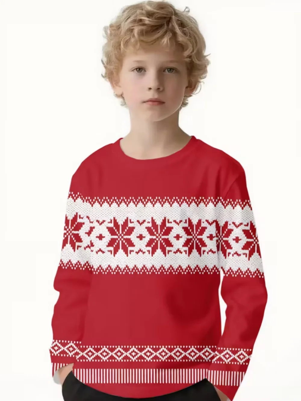 Roupas de menino bonito rena dos desenhos animados impressão 3d outono manga longa camiseta solta casual festa de férias topo moda o-pescoço y2k roupas de menina