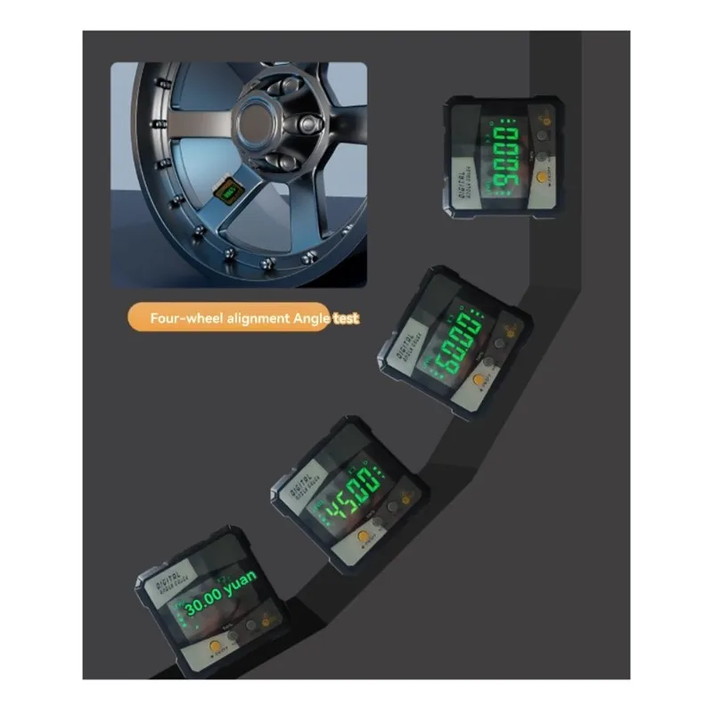 

WCS-Backlit Digital Angle Measuring Instrument 4Sided Magnetic Inclinometer Woodworking Tools With Tilt Measurement Backlight