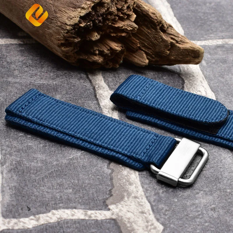 For Seiko Rolex Hook-and-loop fastener Nylon watch strap sport watchband strap Black blue green band High-quality buckle