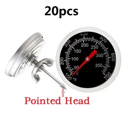 20pcs/Lot Stainless Steel BBQ Grill Meat Thermometer Dial Temperature Gauge Outdoor Picnic Barbecue Temperature Testing Tool