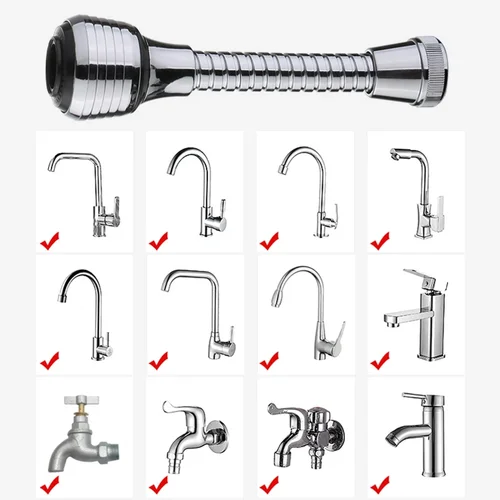 Imagen 2 del producto Aparatos de cocina, 2 modos, burbujeador giratorio 360, extensor de grifo de alta presión, ahorro de agua, suministros de accesorios de cocina y baño