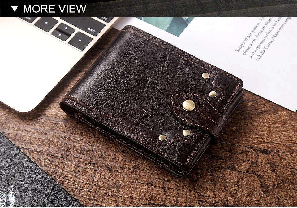 HUMERPAUL Luxuriöses 100 % echtes Leder-Geldbörse für Herren, schmal, minimalistisch, langlebig, mit Geldbörse, Münzfach, blockierendes Kreditkartenetui – Detail 10