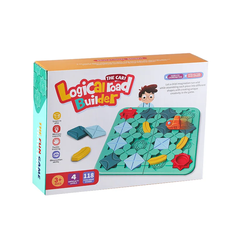 

Logical Road Builder Board Games, Puzzle Game Kids Toys , 3-5 Year Old Board Games, Encourage Child’s Brains Development