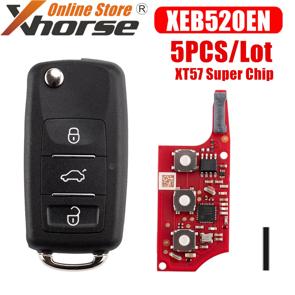 Xhorse XEB520EN B5 Type Super Remote Key with XT57B Super Chip Second Generation Universal Remote Key 5pcs/lot