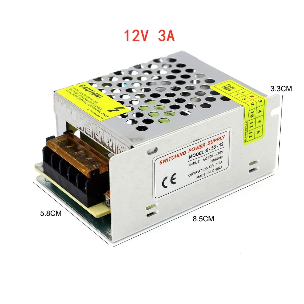 AC 220V To 12 V DC Volt Power Supply 12V 1A 2A 3A 5A 6A 8A 10A 15A 20A 30A 40A AC DC Switching Power Supply 220V To 12V AC-DC