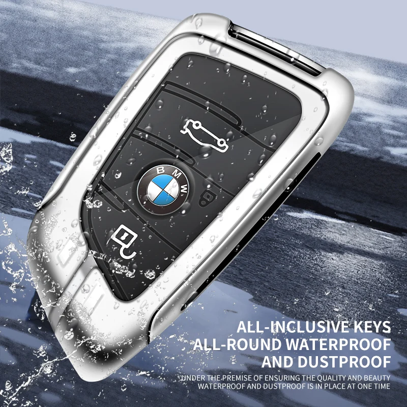 Zinc Alloy Car Remote Key Cover Case Holder For BMW X1 X3 X5 X6 X7 G20 G30 G01 G02 G05 G11 G32 1 3 5 7 Series Keychain Accessori