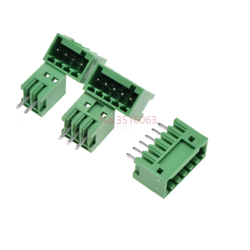 5/10Pcs 15EDG 2.54 mm KF2EDG PCB Screw Terminal Block Connector Right Angle/Straight Needle Plug Pin Header Socket 2/3/4/10 Pin